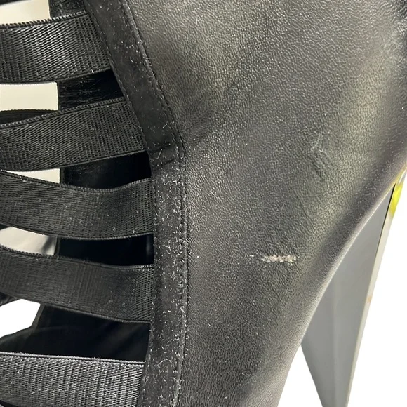 Gucci Black Elastic And Leather Isadora Gladiator Booties Size 39 - Picture 13 of 15